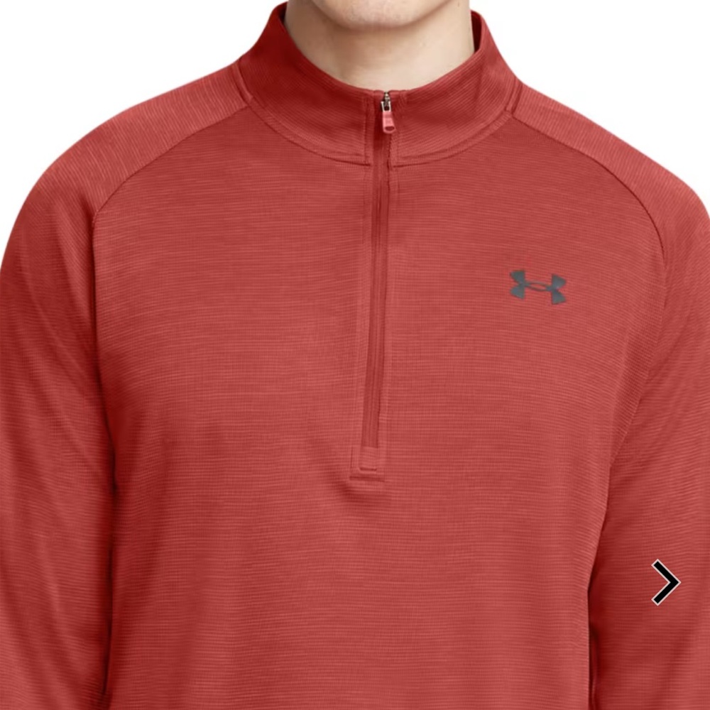Under Armour Men’s Earthen Orange/Burnt Quarter-Zip, Size Large, Loose Fit
